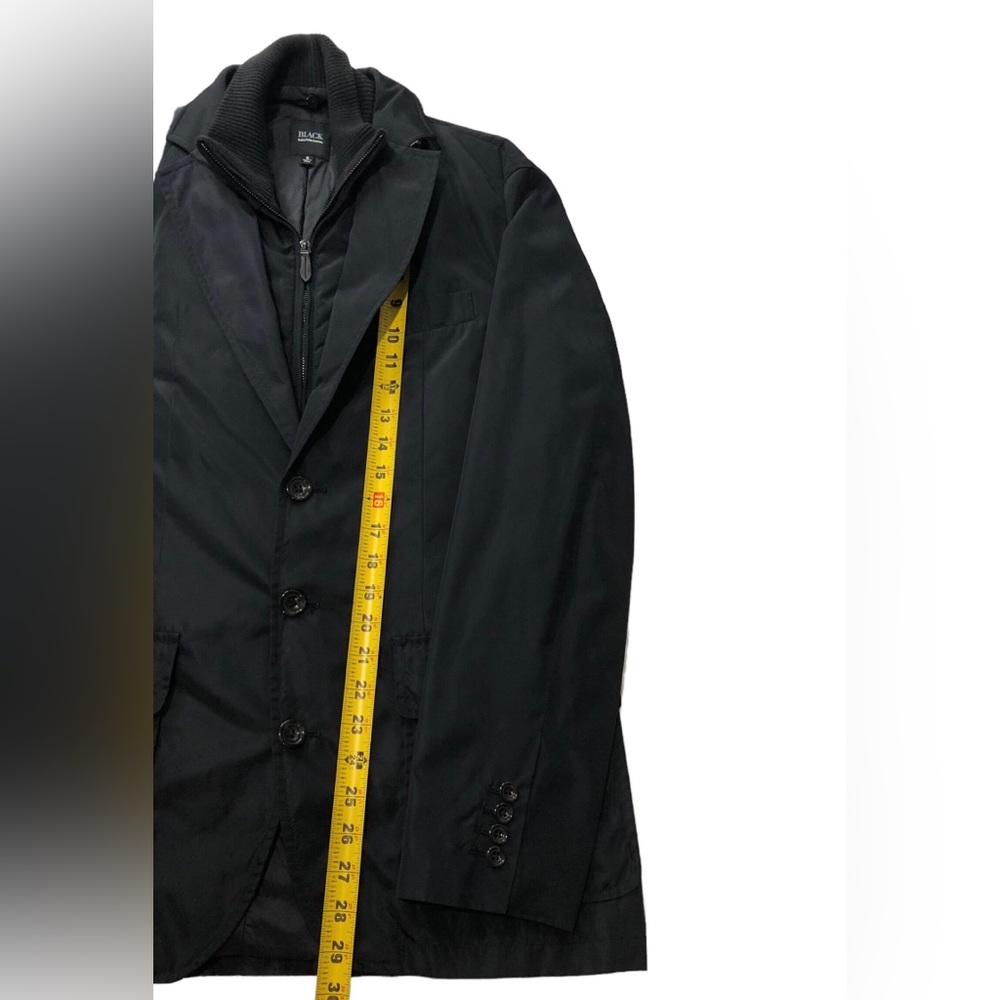 Black Saks Fifth Avenue Water Repellent Blazer Coat Jacket Mens Small Workwear - Picture 11 of 14
